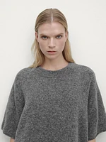 Oversize knit short sleeve sweater