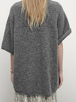 Oversize knit short sleeve sweater