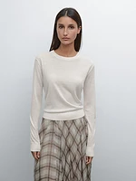 Knit wool blend sweater with crew neck