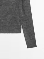 Knit wool blend sweater with crew neck