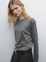 Knit wool blend sweater with crew neck