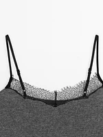 Lace-trimmed camisole top