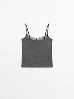 Lace-trimmed camisole top