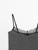 Lace-trimmed camisole top