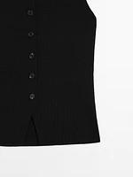 Tailored fit knit waistcoat with buttons