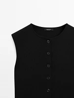 Tailored fit knit waistcoat with buttons