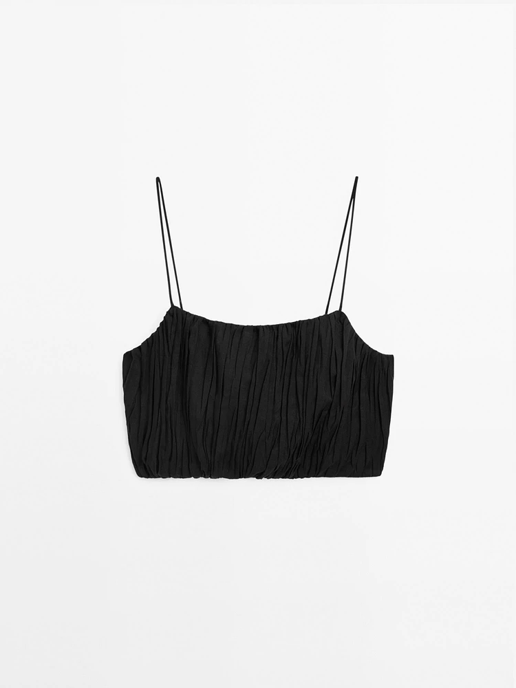 Top bandeau effet froissé