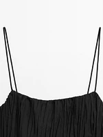 Creased-effect bandeau top