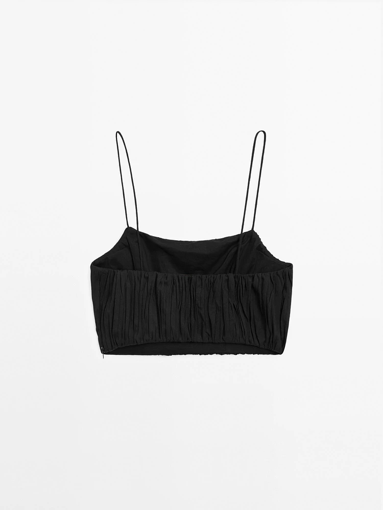 Top bandeau effet froissé