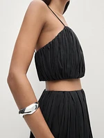 Creased-effect bandeau top