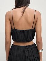 Creased-effect bandeau top