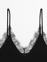 Top nuisette à dentelle