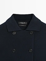 Double-breasted Milano knit cardigan