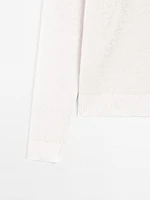 100% linen knit V-neck sweater