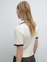 Pull polo en maille crochet