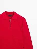 Pull en maille Milano à col polo et fermeture Éclair