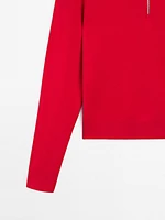 Pull en maille Milano à col polo et fermeture Éclair