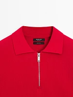 Pull en maille Milano à col polo et fermeture Éclair