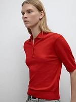 Short sleeve polo sweater