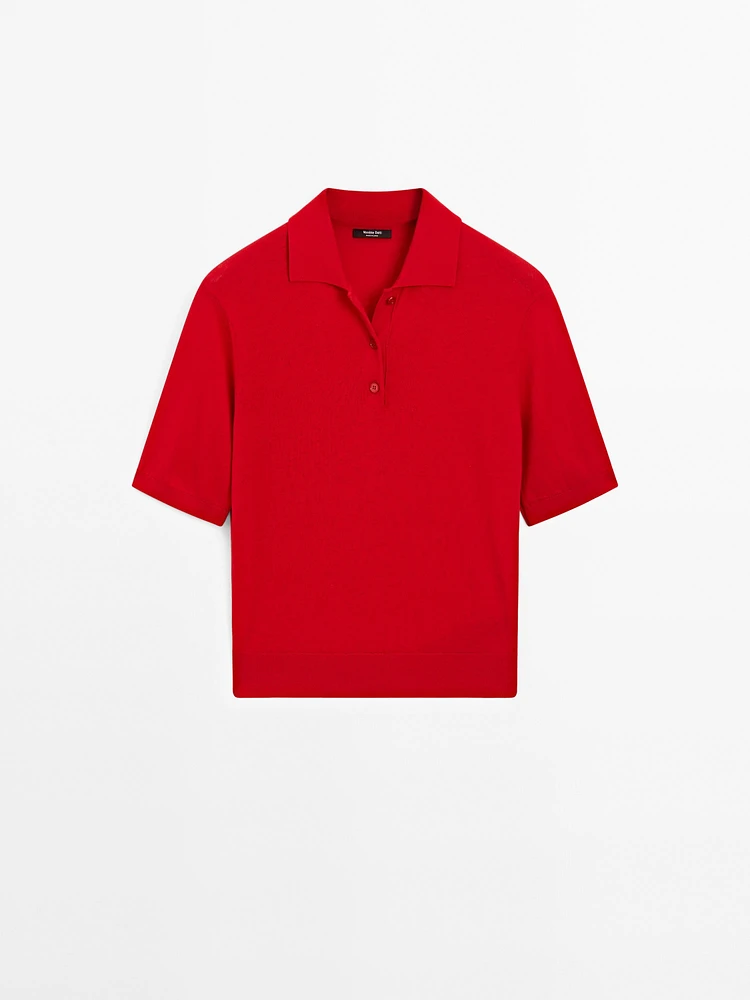 Short sleeve polo sweater