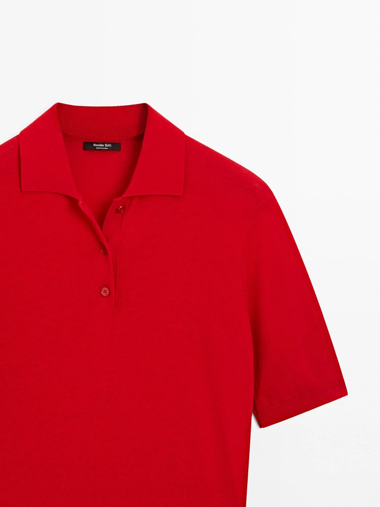 Short sleeve polo sweater