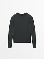 Cotton blend knit sweater