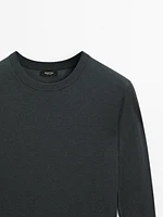 Cotton blend knit sweater
