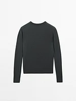 Cotton blend knit sweater
