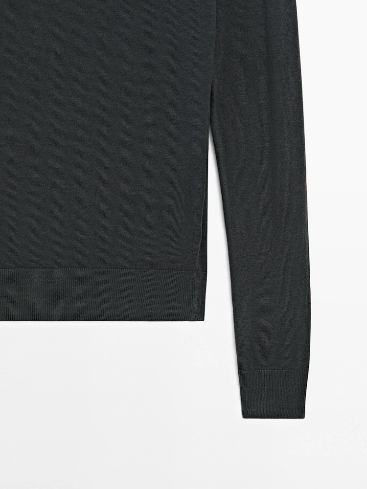 Cotton blend knit sweater