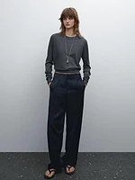 Cotton blend knit sweater