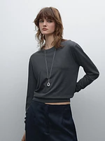 Cotton blend knit sweater
