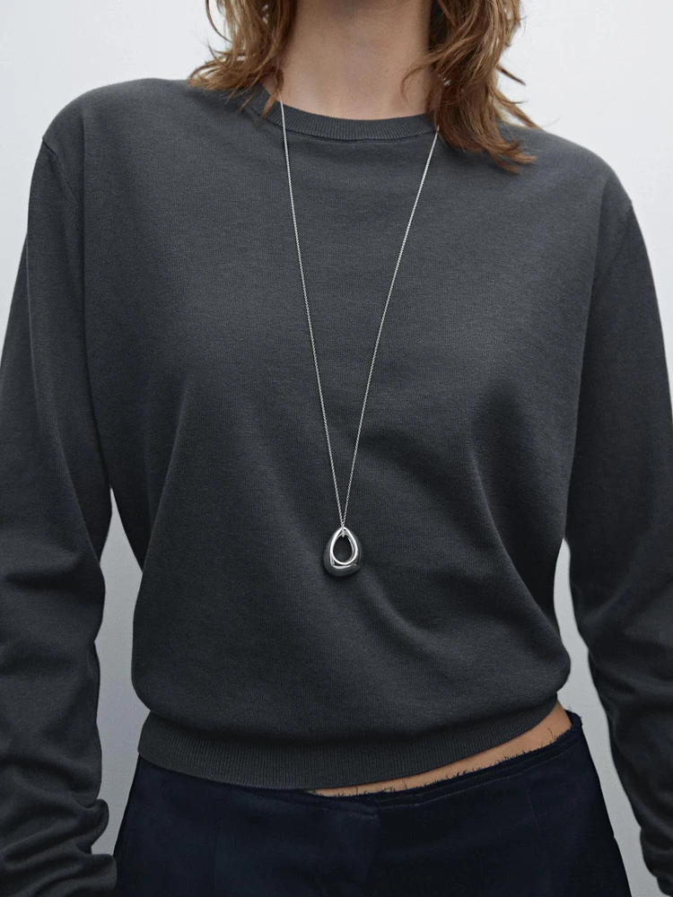 Cotton blend knit sweater
