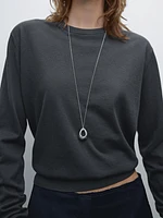 Cotton blend knit sweater