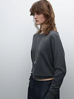 Cotton blend knit sweater