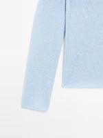 Linen blend cutwork sweater