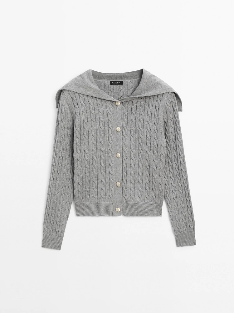 100% cotton cable-knit cardigan