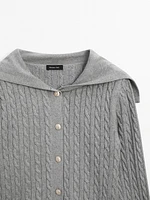 100% cotton cable-knit cardigan