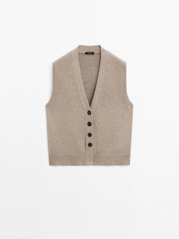 Wool blend knit vest