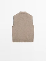 Wool blend knit vest