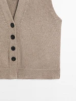 Wool blend knit vest