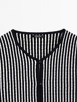 Striped cropped knit vest