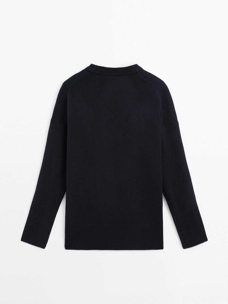 Pull en maille de laine mélangée