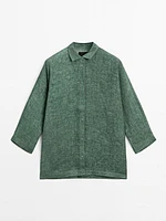 Long 100% linen overshirt