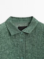 Long 100% linen overshirt