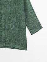 Long 100% linen overshirt