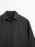 Wool blend flannel overshirt