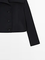 Wool blend sailor collar jacket