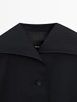 Wool blend sailor collar jacket