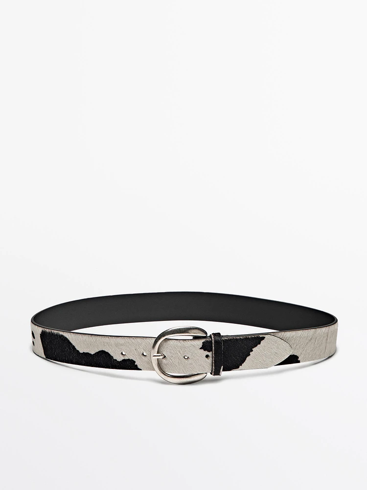 Ceinture en peau à imprimé animal