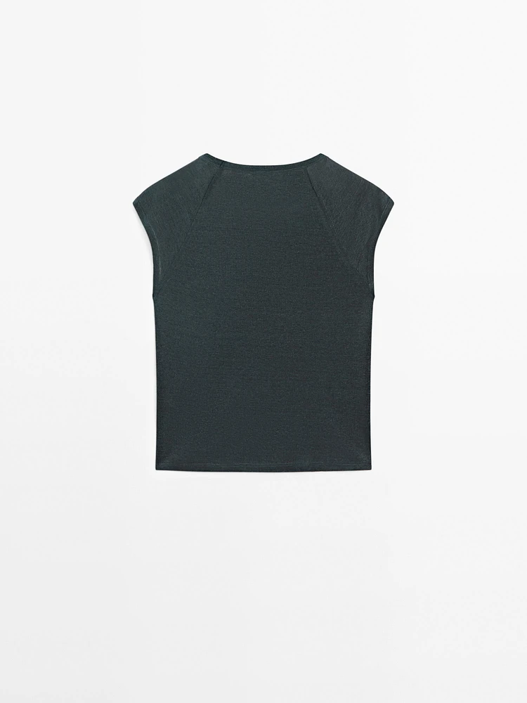 100% linen lightweight ribbed T-shirt